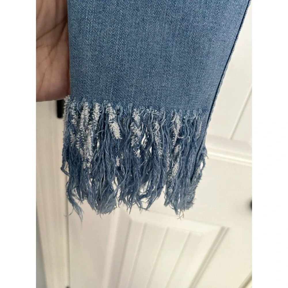 We The Free Twenty Eight Jeans Women 28 Blue Distressed Fringe Hem